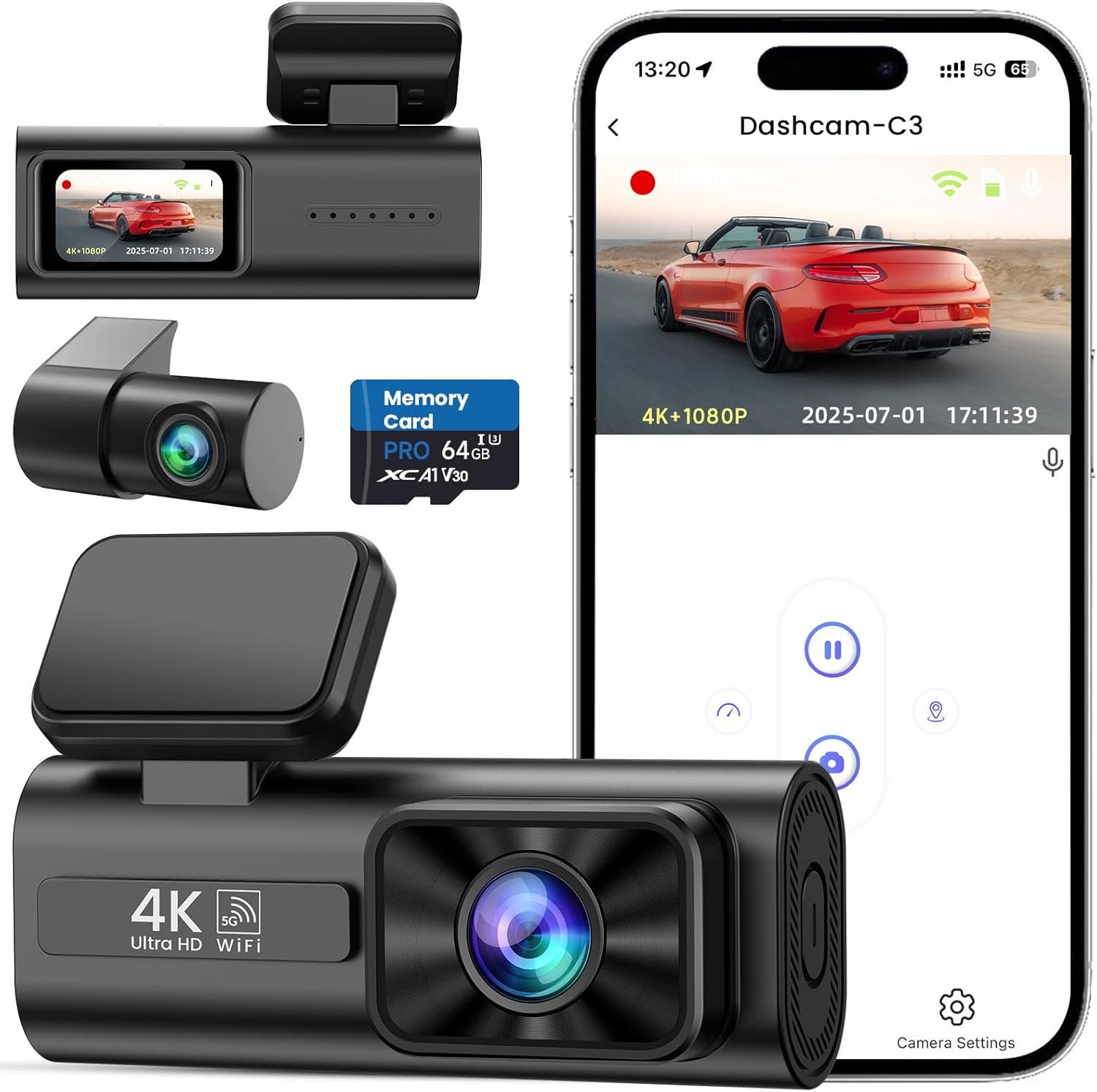 C3 Dash Cam Review: 4K Front and Rear Setup