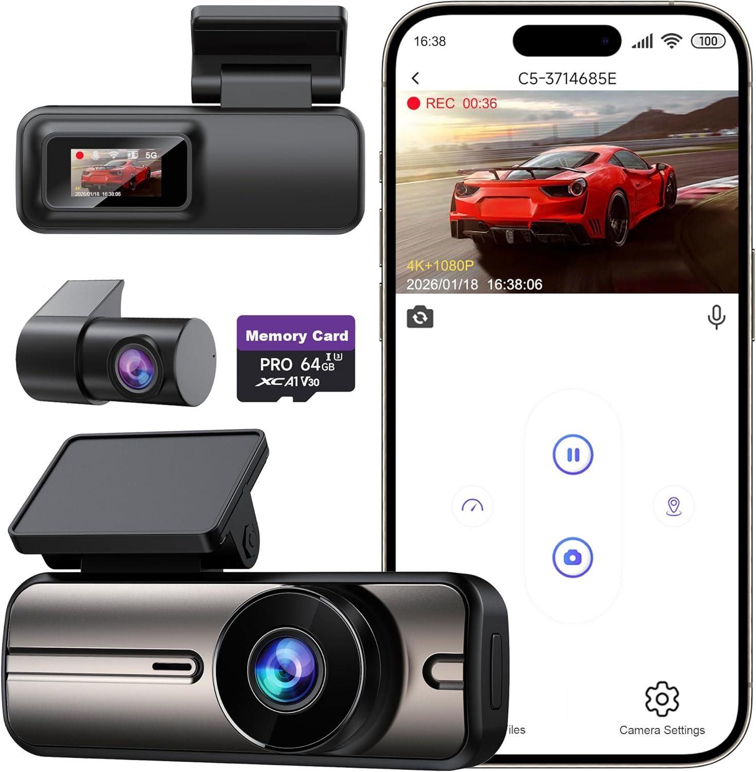 Dash Cam Front and Rear 4K+1080P Review: Unmatched Clarity and Security